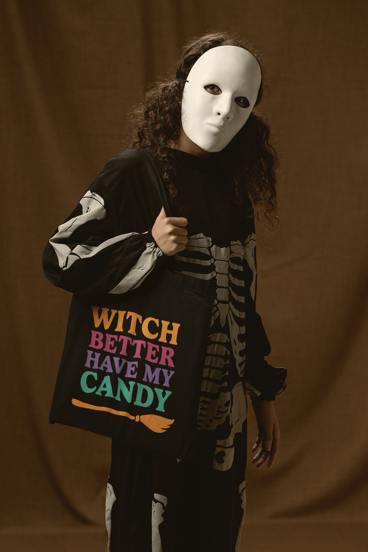 Black tote bag with Witch Better Have My Candy Halloween trick or treat bag